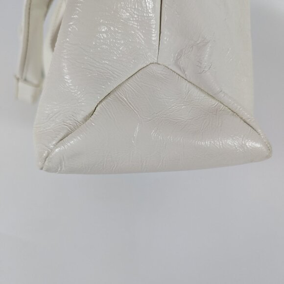 Fossil White Leather Large Slouch Hobo Purse Bag Key Charm EUC - Picture 9 of 14